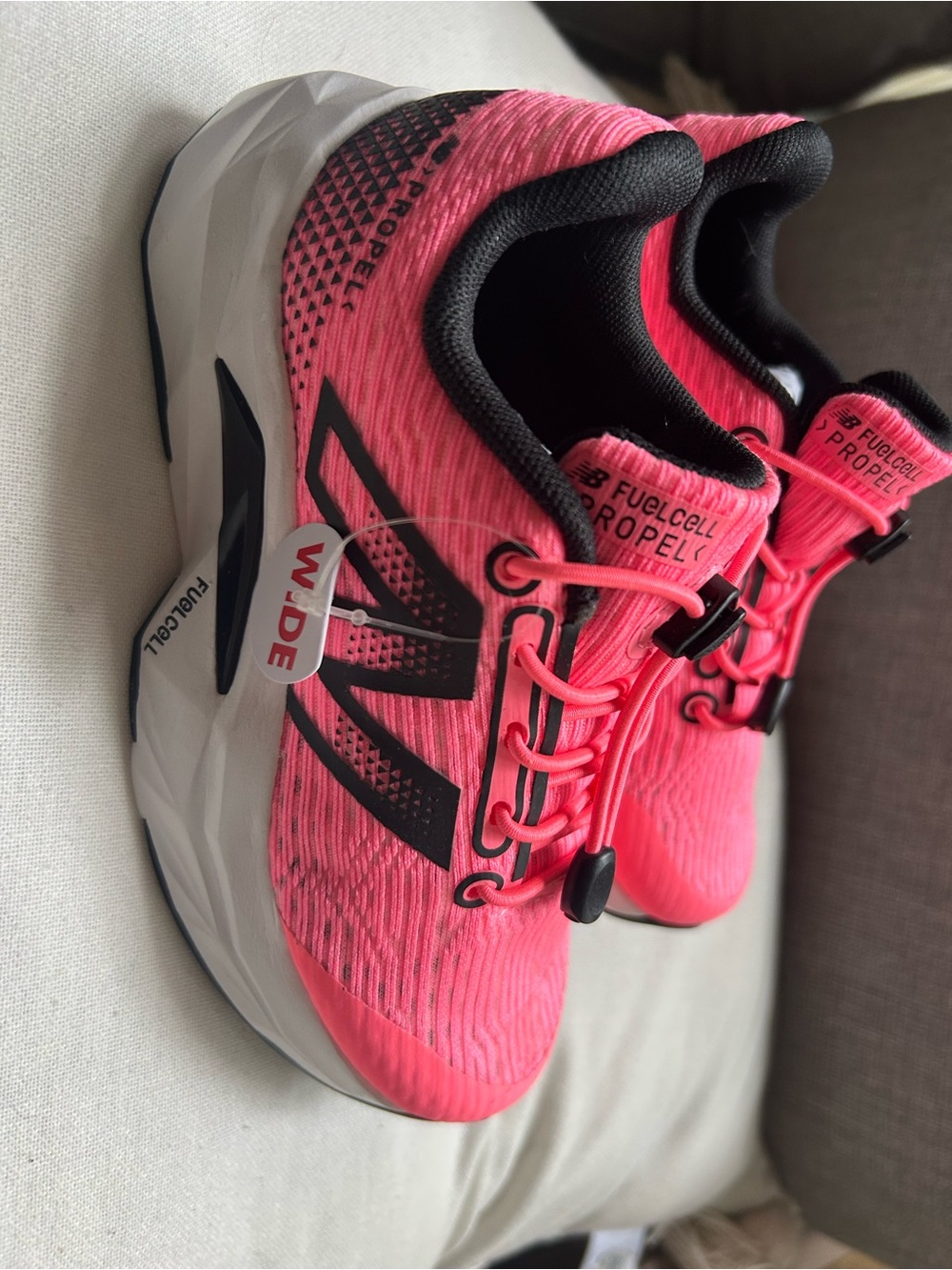 New Balance Kids' FuelCell Propel Hot Pink and Black Sneakers